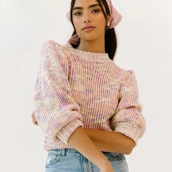 All in Favor PASTEL MARLED SWEATER - Picture 7 of 7
